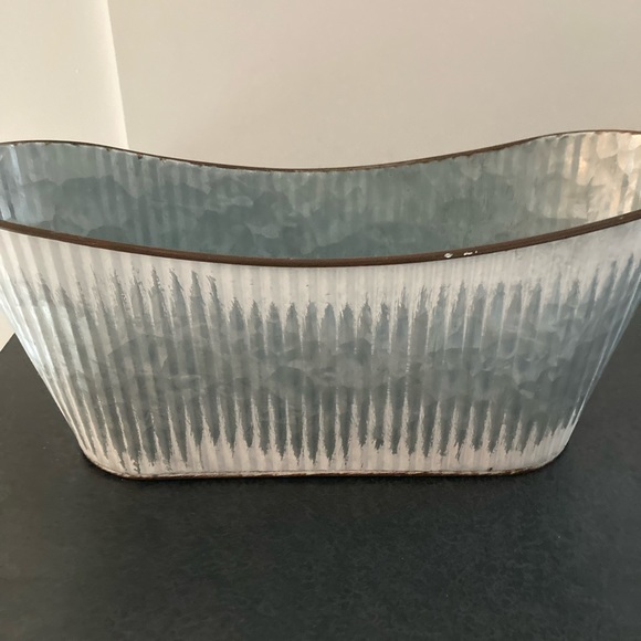 wine country Other - Farmhouse Galvanized metal white bucket.